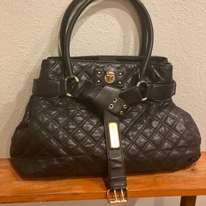 Marc Jacobs Kari black leather quilted bag.
